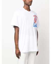 weißes bedrucktes T-Shirt mit einem Rundhalsausschnitt von Comme Des Garcons Homme Plus