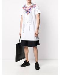 weißes bedrucktes T-Shirt mit einem Rundhalsausschnitt von Comme Des Garcons Homme Plus