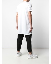 weißes bedrucktes T-Shirt mit einem Rundhalsausschnitt von Comme Des Garcons Homme Plus