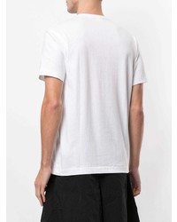 weißes bedrucktes T-Shirt mit einem Rundhalsausschnitt von Comme Des Garcons Homme Plus