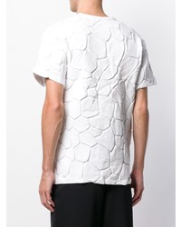 weißes bedrucktes T-Shirt mit einem Rundhalsausschnitt von Comme Des Garcons Homme Plus