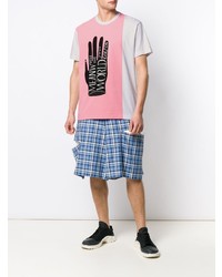 weißes bedrucktes T-Shirt mit einem Rundhalsausschnitt von Comme Des Garcons Homme Plus