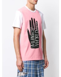 weißes bedrucktes T-Shirt mit einem Rundhalsausschnitt von Comme Des Garcons Homme Plus