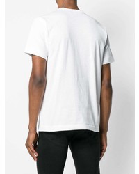 weißes bedrucktes T-Shirt mit einem Rundhalsausschnitt von Comme Des Garcons Play