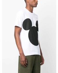 weißes bedrucktes T-Shirt mit einem Rundhalsausschnitt von Comme Des Garcons SHIRT