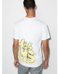 weißes bedrucktes T-Shirt mit einem Rundhalsausschnitt von Comme Des Garcons SHIRT