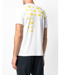 weißes bedrucktes T-Shirt mit einem Rundhalsausschnitt von Comme Des Garcons SHIRT