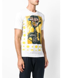 weißes bedrucktes T-Shirt mit einem Rundhalsausschnitt von Comme Des Garcons SHIRT