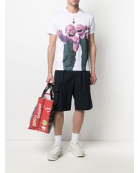 weißes bedrucktes T-Shirt mit einem Rundhalsausschnitt von Comme Des Garcons SHIRT