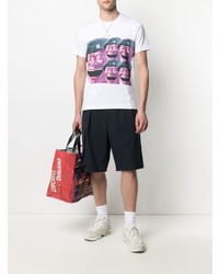 weißes bedrucktes T-Shirt mit einem Rundhalsausschnitt von Comme Des Garcons SHIRT