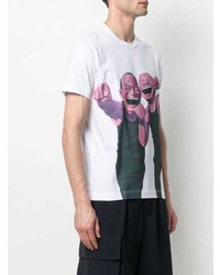 weißes bedrucktes T-Shirt mit einem Rundhalsausschnitt von Comme Des Garcons SHIRT