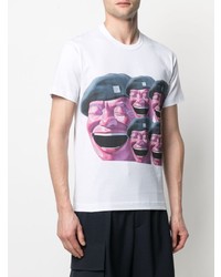 weißes bedrucktes T-Shirt mit einem Rundhalsausschnitt von Comme Des Garcons SHIRT