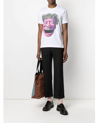 weißes bedrucktes T-Shirt mit einem Rundhalsausschnitt von Comme Des Garcons SHIRT