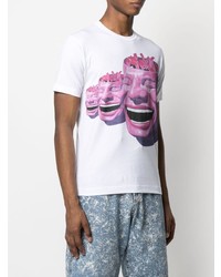 weißes bedrucktes T-Shirt mit einem Rundhalsausschnitt von Comme Des Garcons SHIRT