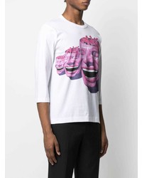 weißes bedrucktes T-Shirt mit einem Rundhalsausschnitt von Comme Des Garcons SHIRT