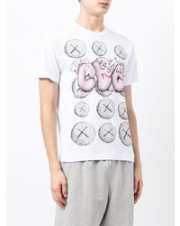 weißes bedrucktes T-Shirt mit einem Rundhalsausschnitt von Comme Des Garcons SHIRT