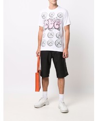 weißes bedrucktes T-Shirt mit einem Rundhalsausschnitt von Comme Des Garcons SHIRT