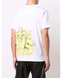 weißes bedrucktes T-Shirt mit einem Rundhalsausschnitt von Comme Des Garcons SHIRT