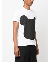 weißes bedrucktes T-Shirt mit einem Rundhalsausschnitt von Comme Des Garcons SHIRT