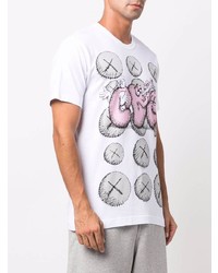 weißes bedrucktes T-Shirt mit einem Rundhalsausschnitt von Comme Des Garcons SHIRT