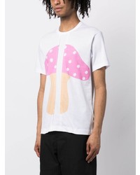 weißes bedrucktes T-Shirt mit einem Rundhalsausschnitt von Comme Des Garcons SHIRT