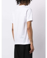 weißes bedrucktes T-Shirt mit einem Rundhalsausschnitt von Comme Des Garcons SHIRT