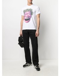 weißes bedrucktes T-Shirt mit einem Rundhalsausschnitt von Comme Des Garcons SHIRT