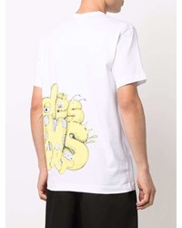 weißes bedrucktes T-Shirt mit einem Rundhalsausschnitt von Comme Des Garcons SHIRT