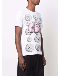 weißes bedrucktes T-Shirt mit einem Rundhalsausschnitt von Comme Des Garcons SHIRT