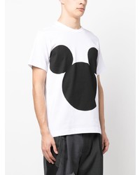 weißes bedrucktes T-Shirt mit einem Rundhalsausschnitt von Comme Des Garcons SHIRT