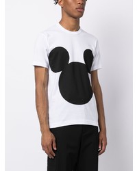 weißes bedrucktes T-Shirt mit einem Rundhalsausschnitt von Comme Des Garcons SHIRT