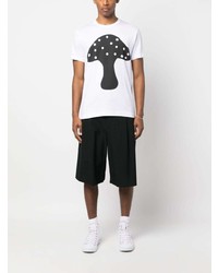 weißes bedrucktes T-Shirt mit einem Rundhalsausschnitt von Comme Des Garcons SHIRT