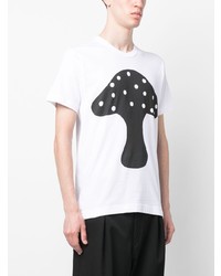 weißes bedrucktes T-Shirt mit einem Rundhalsausschnitt von Comme Des Garcons SHIRT