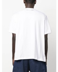 weißes bedrucktes T-Shirt mit einem Rundhalsausschnitt von Comme Des Garcons SHIRT