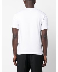 weißes bedrucktes T-Shirt mit einem Rundhalsausschnitt von Comme Des Garcons SHIRT