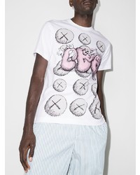 weißes bedrucktes T-Shirt mit einem Rundhalsausschnitt von Comme Des Garcons SHIRT