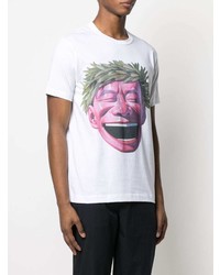 weißes bedrucktes T-Shirt mit einem Rundhalsausschnitt von Comme Des Garcons SHIRT