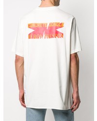 weißes bedrucktes T-Shirt mit einem Rundhalsausschnitt von Heron Preston