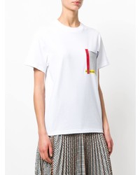 weißes bedrucktes T-Shirt mit einem Rundhalsausschnitt von Golden Goose Deluxe Brand