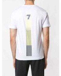 weißes bedrucktes T-Shirt mit einem Rundhalsausschnitt von Ea7 Emporio Armani