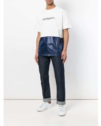 weißes bedrucktes T-Shirt mit einem Rundhalsausschnitt von Calvin Klein 205W39nyc