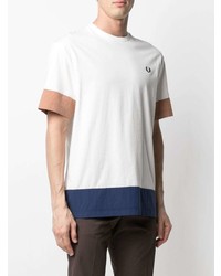 weißes bedrucktes T-Shirt mit einem Rundhalsausschnitt von Fred Perry