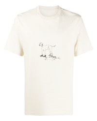 weißes bedrucktes T-Shirt mit einem Rundhalsausschnitt von Converse