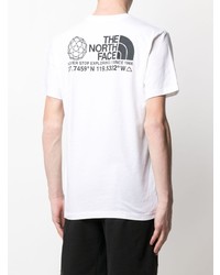 weißes bedrucktes T-Shirt mit einem Rundhalsausschnitt von The North Face