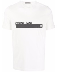 weißes bedrucktes T-Shirt mit einem Rundhalsausschnitt von Corneliani