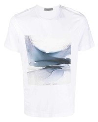 weißes bedrucktes T-Shirt mit einem Rundhalsausschnitt von Corneliani