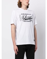 weißes bedrucktes T-Shirt mit einem Rundhalsausschnitt von Izzue