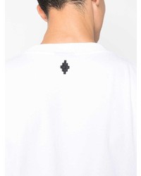 weißes bedrucktes T-Shirt mit einem Rundhalsausschnitt von Marcelo Burlon County of Milan