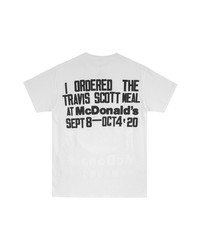 weißes bedrucktes T-Shirt mit einem Rundhalsausschnitt von Travis Scott Astroworld