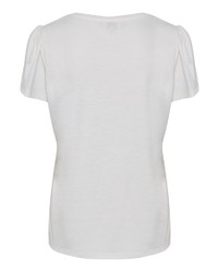 weißes bedrucktes T-Shirt mit einem Rundhalsausschnitt von Cream